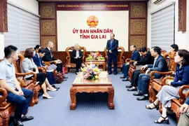 La cérémonie de remise symbolique d'une somme d'assistance aux populations du Centre pour leur relèvement post-catastrophe. Photo : CTT