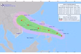 Localisation et direction de la tempête Bualoi. Photo : Centre national de prévision hydrométéorologique