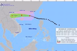Trajectoire du typhon Ragasa à 4 h du matin le 24 septembre. Photo : VNA