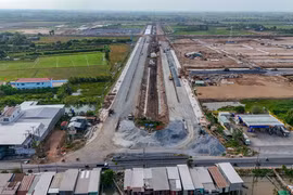 L’accès à la zone industrielle VSIP de Can Tho à l’intersection avec la Route nationale 80. Photo: VNA