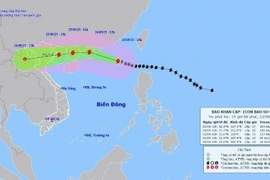 Trajectoire du super typhon Ragasa à 16 heures, le 23 septembre. Photo : VNA