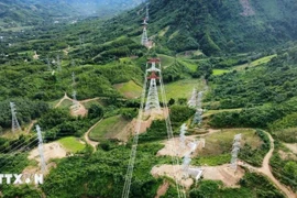 La section vietnamienne de la ligne électrique 500 kV Monsoon-Thanh My. Photo : VNA