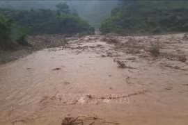 De fortes pluies survenues dans la nuit du 31 juillet au 1ᵉʳ août ont provoqué des inondations soudaines et des glissements de terrain dans plusieurs communes de la province montagneuse de Diên Biên. Photo : VNA