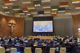 L'ambassadeur Dang Hoang Giang, chef de la Mission permanente du Vietnam auprès des Nations Unies, prend la parole. Photo : VNA