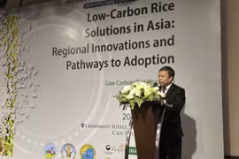 Le professeur Nguyên Hông Son, directeur de l'Académie vietnamienne des sciences agricoles lors du colloque. Photo : baochinhphu.vn