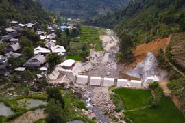 Le premier barrage de Sabo au Vietnam. (Photo gracieuseté du bureau de la JICA au Vietnam)
