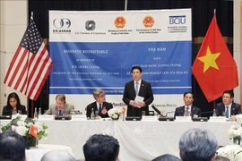Le président Luong Cuong participe à une table ronde avec des entreprises américaines. Photo : VNA