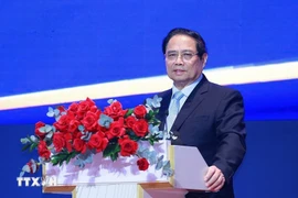 Le Premier ministre Pham Minh Chinh lors de la réunion. Photo : VNA