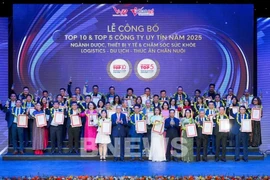 Lors de la cérémonie d'annonce de la liste des 500 plus grandes entreprises du Vietnam. Photo : VNA