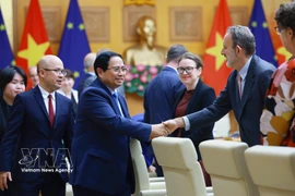 Le Premier ministre Pham Minh Chinh reçoit les ambassadeurs et chargés d’affaires de l’UE au Vietnam. Photo / VNA