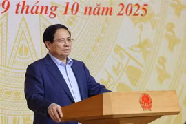 Le Premier ministre Pham Minh Chinh lors de la réunion. Photo : VNA