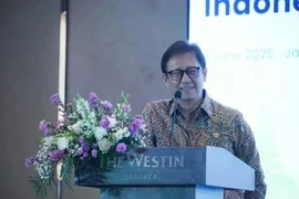 Photo d'archive : le ministre indonésien de la Santé, Budi Gunadi Sadikin, lors du Sommet APAC sur la santé et les sciences de la vie 2025 – forum Spotlight Indonesia à Jakarta le 3 juin 2025. (Source : ANTARA/HO-Kementerian Kesehatan)
