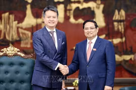 Le Premier ministre Pham Minh Chinh (droite) et le Directeur général de l’Organisation mondiale de la propriété intellectuelle (OMPI), Daren Tang. Photo : VNA