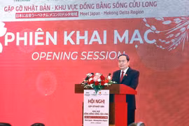 Le président de l'Assemblée nationale, Tran Thanh Man, s'exprime lors de l'événement « Rencontre Japon – Région du delta du Mékong » à Can Tho, le 8 août. (Photo : VNA)