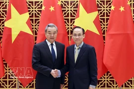 Le ministre vietnamien des Affaires étrangères Lê Hoài Trung (droite) et son homologue chinois Wang Yi. Photo : VNA