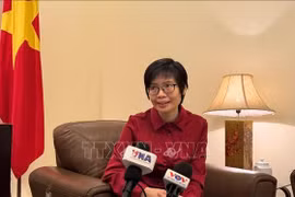 L'ambassadrice Ton Thi Ngoc Huong, cheffe de la délégation permanente de Hanoï auprès de l'ASEAN. Photo : VNA