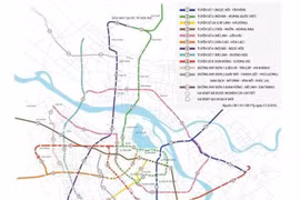 Le réseau de métro prévu à Hanoi. La ligne de métro n°5 est en orange. (Photo hanoimetro.net.vn)