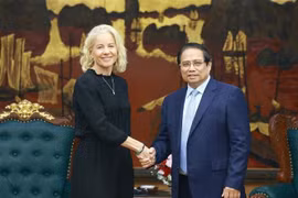 Le Premier ministre Pham Minh Chinh reçoit la président du groupe SYRE de Suède. Photo : VNA