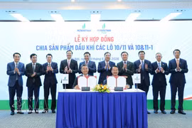 Lors de la cérémonie de signature. Photo : VNA