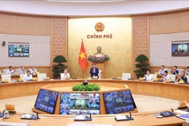 Le Premier ministre Pham Minh Chinh lors de la réunion du gouvernement le 5 octobre. Photo : VNA