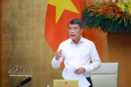 Le Premier ministre Lê Minh Hung lors de la réunion gouvernementale périodique d’avril 2026, tenue le 4 mai à Hanoï. Photo : VNA