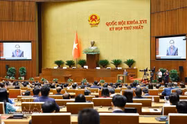 Le président de l'Assemblée nationale, Tran Thanh Man, prononce son discours d'investiture (Photo : VNA)