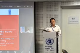 Nguyen Hung Thinh, directeur adjoint du Département de l'environnement du ministère de l'Agriculture et de l'Environnement, prononce un discours lors de l'événement du 16 juin à Hanoï. (Photo : ambassade de Norvège à Hanoï)