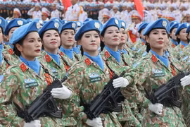 Les femmes soldats de la paix du Vietnam (Photo : VNA)