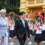 Le président de la République, Luong Cuong, et la gouverneure générale d’Australie, Sam Mostyn, à Hanoi, le 10 septembre 2025. Photo : VNA