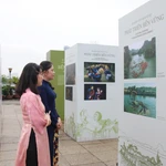 Visiteuses à l’exposition « Patrimoine culturel vietnamien : de la tradition à la modernité », à Hô Chi Minh-Ville. Photo : VNA