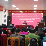 La délégation de travail du Comité permanent de l’Assemblée nationale et du Conseil national électoral travaille avec le Comité électoral n° 2 et le Comité électoral du quartier de Tan Phong sur les préparatifs électoraux. Photo: VNA