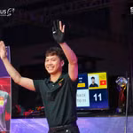 Le billardiste Luong Duc Thiên savoure sa victoire au Championnat d’Asie de billard pool 2026 à Hô Chi Minh-Ville. Photo: thethaovanhoa.vn