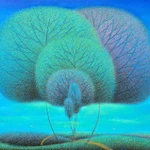 Œuvre "Mua xuân dên" (L’arrivée du printemps), de Vu Công Diên, huile sur toile, 100x120cm. Photos : NDEL