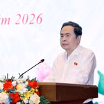 Le président de l’Assemblée nationale, Trân Thanh Mân, s’exprime en clôture de la conférence, à Hanoi, le 16 juin. Photo : VNA