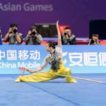 Duong Thuy Vi a remporté la médaille d'or dans l’épreuve féminine de qiangshu à la Coupe du Monde de Taolu 2026. Photo : Facebook de Duong Thuy Vi 