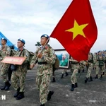 L’unité du génie (rotation 2) part pour une mission de maintien de la paix au sein de la Force intérimaire de sécurité des Nations Unies pour Abyei (FISNUA) (août 2023). Photo : VNA