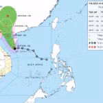 Trajectoire du typhon Maysak, à 14h00 le 3 juillet 2026. Source : NCHMF
