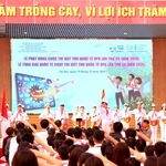 Vue d’ensemble de la cérémonie de lancement de la 55e édition du concours, à l’École secondaire Chu Van An, à Hanoi, le 19 décembre. Photo : VGP