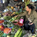 Un étal de fruits et légumes au marché Nga Tu So, dans le quartier de Dông Da, à Hanoi. Photo : VNA