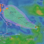 Carte de situation du système dépressionnaire tropical sur la Mer Orientale. Photo: Système vietnamien de surveillance des catastrophes naturelles