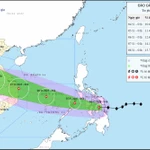 Trajectoire du typhon Kalmaegi, mise à jour à 2h00 le 4 novembre. Photo : NCHMF