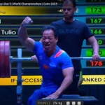 Le powerlifter vietnamien Lê Van Công termine quatrième aux Championnat du monde de para haltérophilie 2025, au Caire, en Égypte. Photo : thethaovietnamplus.vn