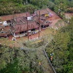 Vue aérienne de la pagode Hoa Yên qui fait partie de l’ensemble de monuments et de paysages de Yên Tu-Vinh Nghiêm-Con Son, Kiêp Bac. Photo: VNA