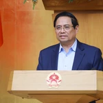 Le Premier ministre Pham Minh Chinh lors de la réunion ordinaire du gouvernement de février. Photo: VNA