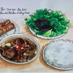 Une peinture de Thu Hang dans le projet de carnet de croquis « Saveurs de Hanoi».