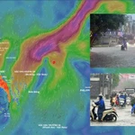 De fortes pluies se sont abattues sur une vaste zone allant de Hà Tinh à Quang Ngai du 22 au 23 octobre en raison de la circulation de la dépression tropicale. Photo: Système de surveillance des catastrophes au Vietnam