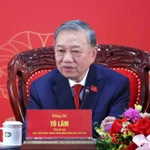 Le secrétaire général Tô Lâm lors de la conférence de presse internationale sur les résultats du 14e Congrès national du Parti communiste du Vietnam. Photo : VNA