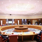 Entretien entre le Premier ministre vietnamien Pham Minh Chinh et son homologue algérien Sifi Ghrieb, à Alger, le 19 novembre. Photo : VNA