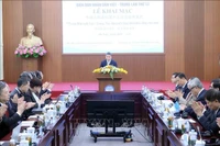 Phan Anh Son, président de l’Union des organisations d’amitié du Vietnam, prend la parole lors de l'événement. Photo: VNA