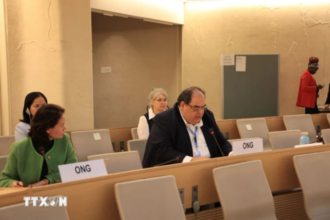 Le secrétaire exécutif du Conseil mondial pour la paix (WPC), Iraklis Tsavdaridis. Photo: VNA con-nguoi.jpg